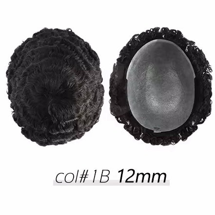 Complément Capillaire Afro Pour Hommes  - Base En Polyskin de 0.12-0.14mm