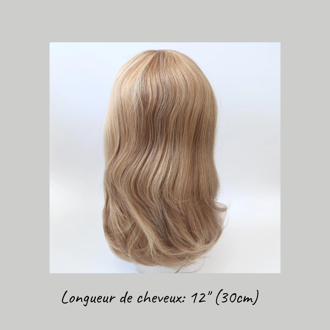 JW23-Perruque Cheveux Remy avec Base en Soie - Deux Longueurs Disponibles : 12.5" et 12"