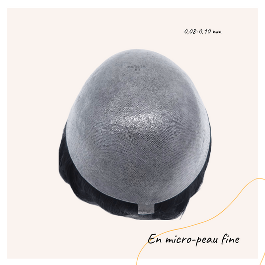 Complément Capillaire En Peau 0.08-0.10 mm, Boucle en V de 1/8" Front - Thin Skin