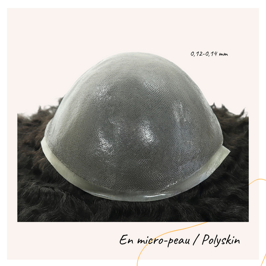 Complément Capillaire Afro Pour Hommes  - Base En Polyskin de 0.12-0.14mm