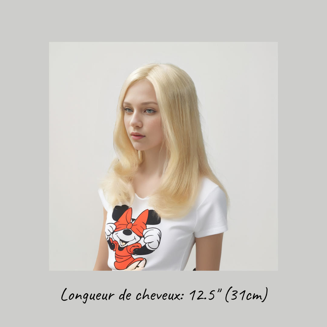 JW23-Perruque Cheveux Remy avec Base en Soie - Deux Longueurs Disponibles : 12.5" et 12"