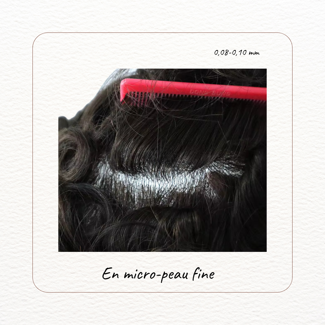Complément Capillaire En Peau 0.08-0.10 mm, Boucle en V sur toute -Thin Skin V