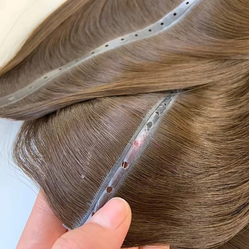 2024 top tendance: Extension de cheveux russes avec une trame double trou adhésive à l'aspect invisible
