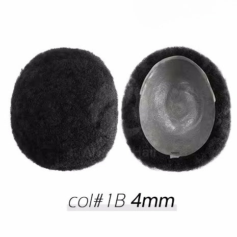 Complément Capillaire Afro Pour Hommes  - Base En Polyskin de 0.12-0.14mm