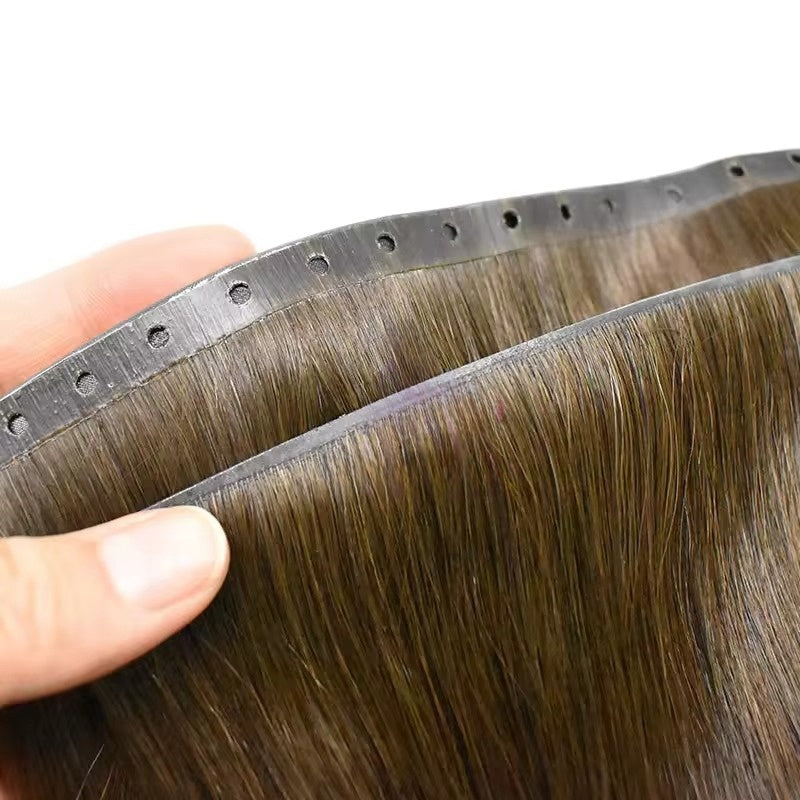 2024 top tendance: Extension de cheveux russes avec une trame double trou adhésive à l'aspect invisible