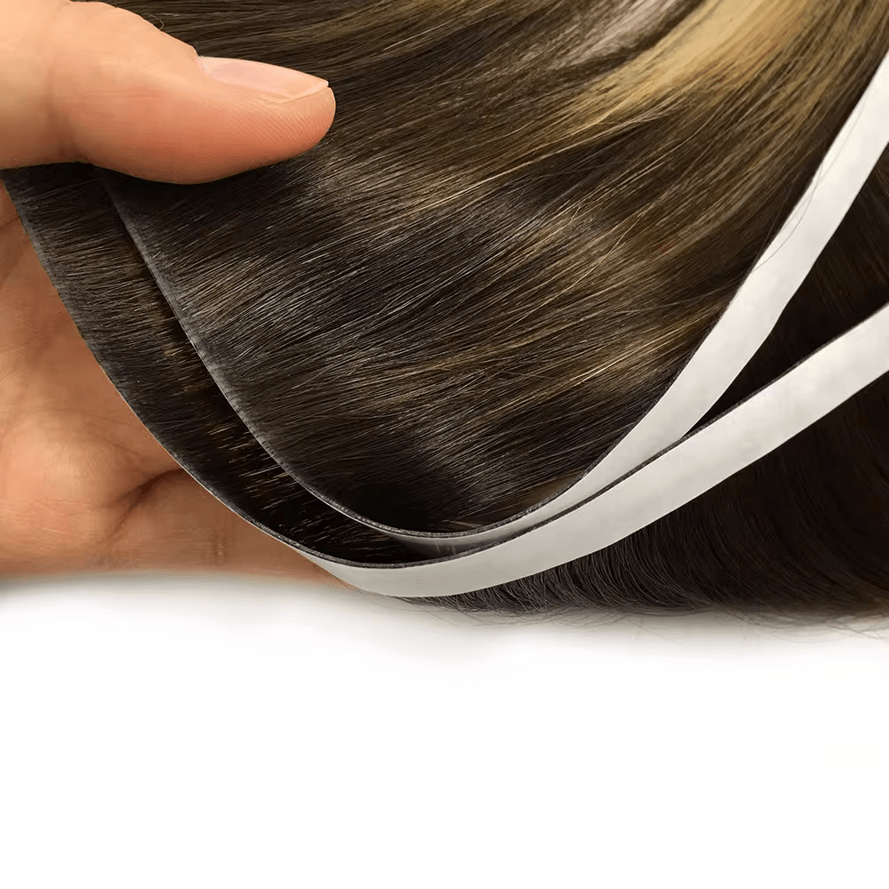 Des Extensions de Cheveux de Trame Sans Couture : La Bande Invisible à Double Tirage