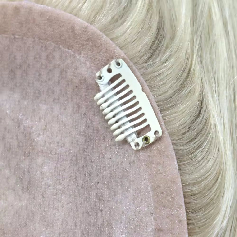 Nouveau volumateur avec enracinement en soie injectée sur toute la surface, équipé de 3 et 4 clips sur les bords - Doreen