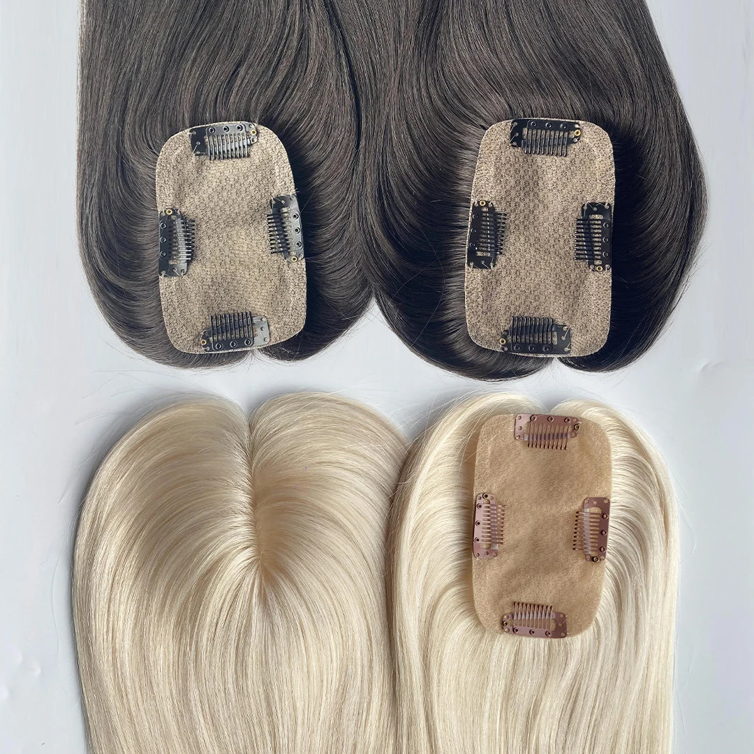 Volumateur en Cheveux Naturels - Base en Soie : Intégration Invisible Doublement Lissée