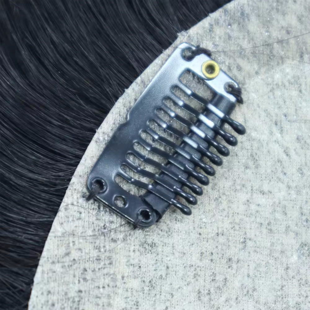 Nouveau volumateur avec enracinement en soie injectée sur toute la surface, équipé de 3 et 4 clips sur les bords - Doreen