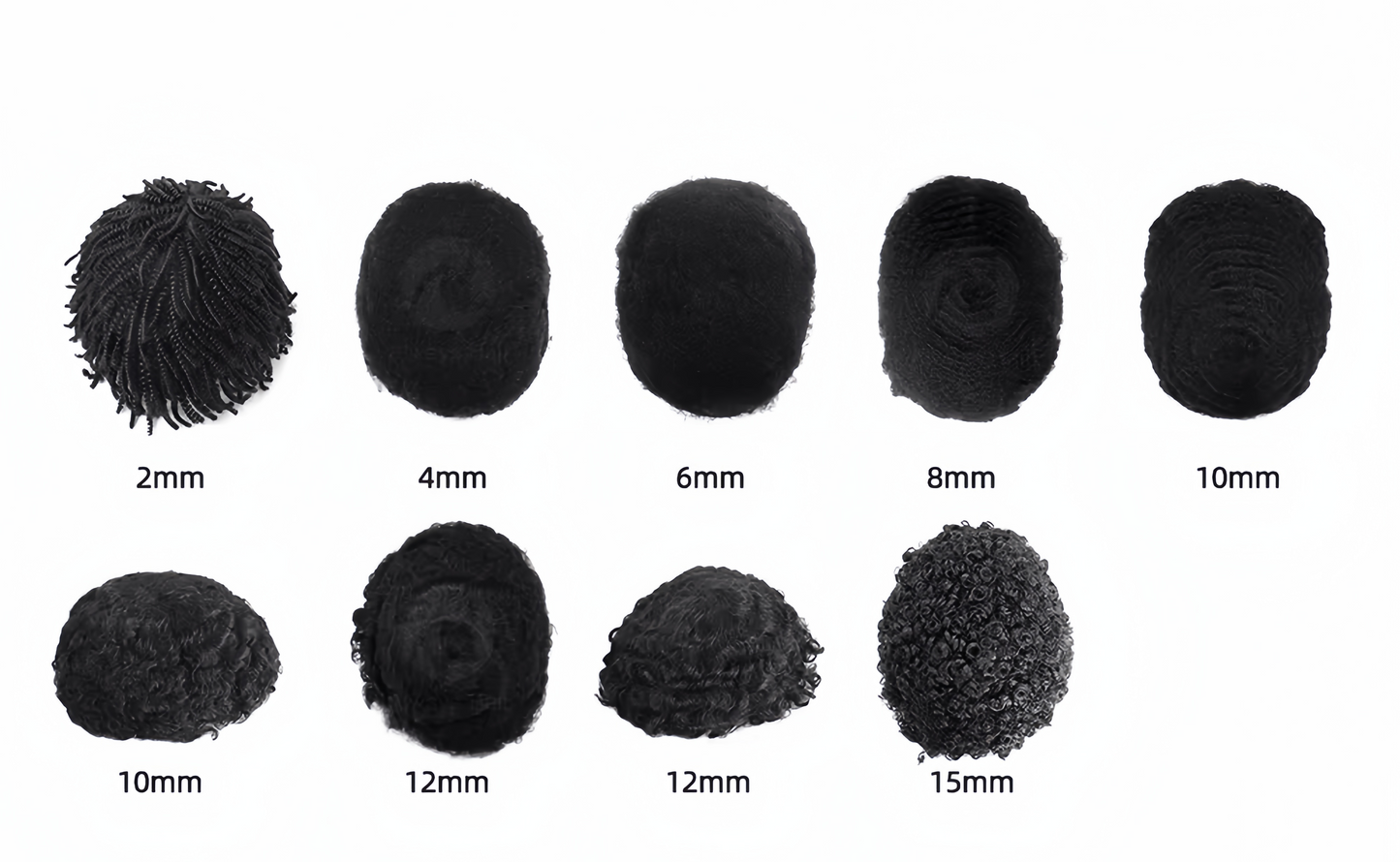 Complément Capillaire Afro Pour Hommes  - Base En Dentelle/Tulle