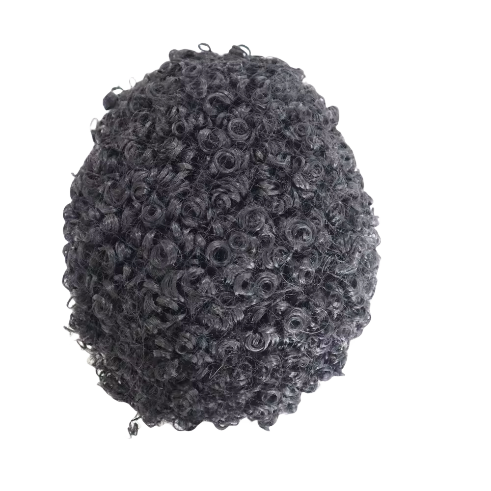 Complément Capillaire Afro Pour Hommes  - Base En Dentelle/Tulle