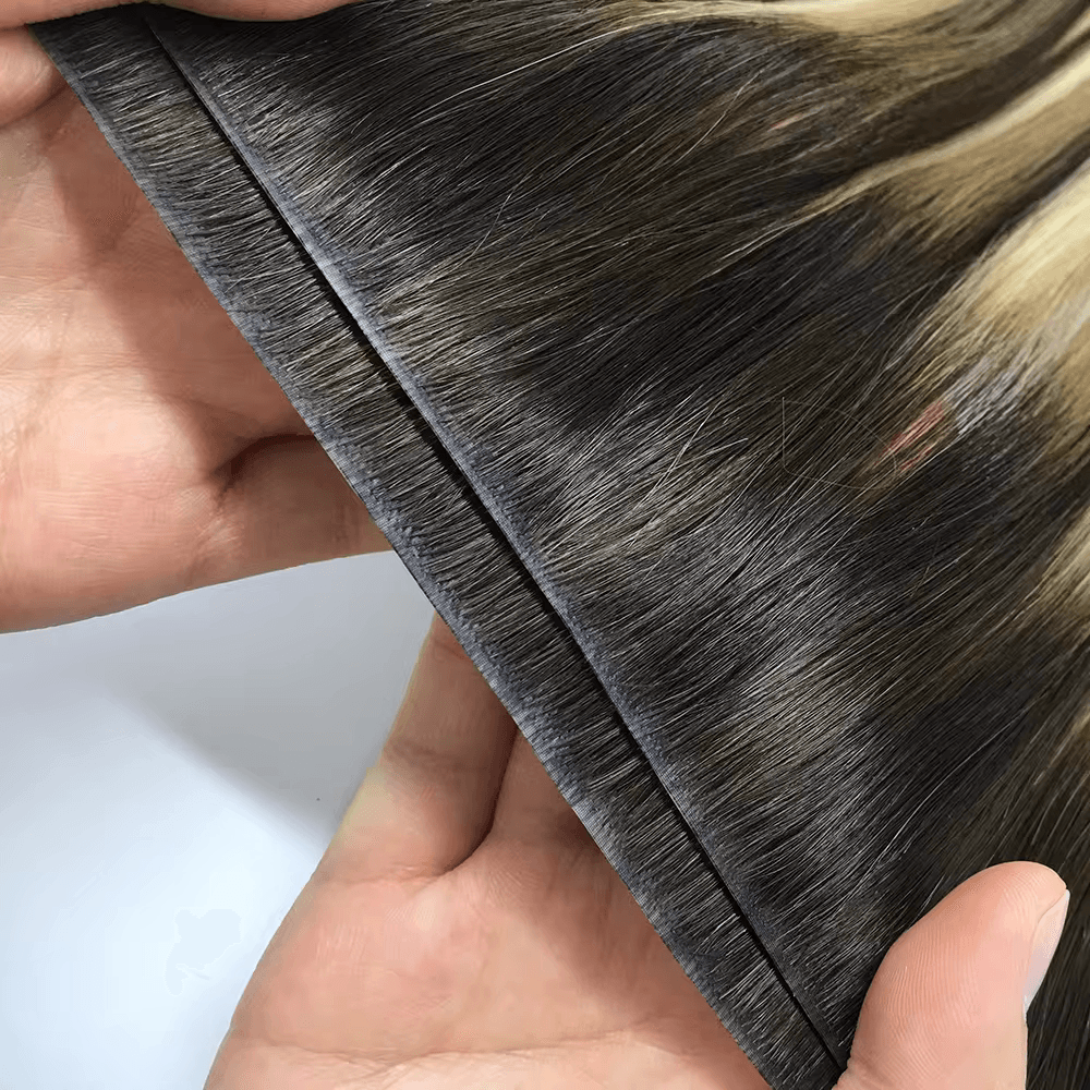Des Extensions de Cheveux de Trame Sans Couture : La Bande Invisible à Double Tirage