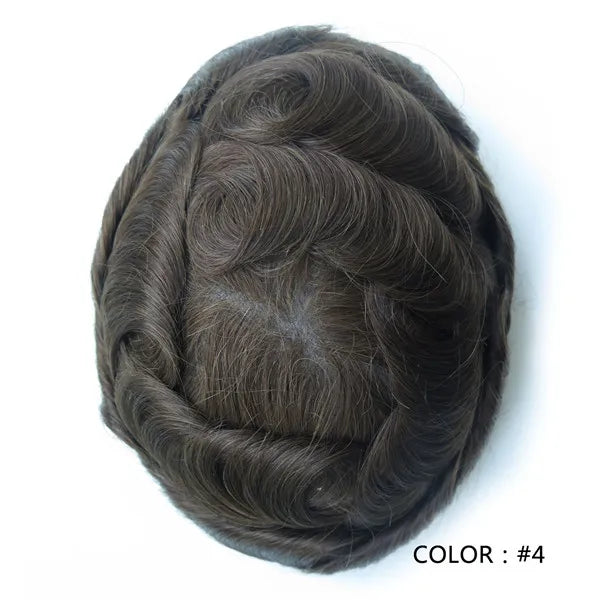 Complément Capillaire en Injection sur Peau Fine 0.07-0.08 mm - Toupet à l'Aspect Ultra Naturel pour Hommes