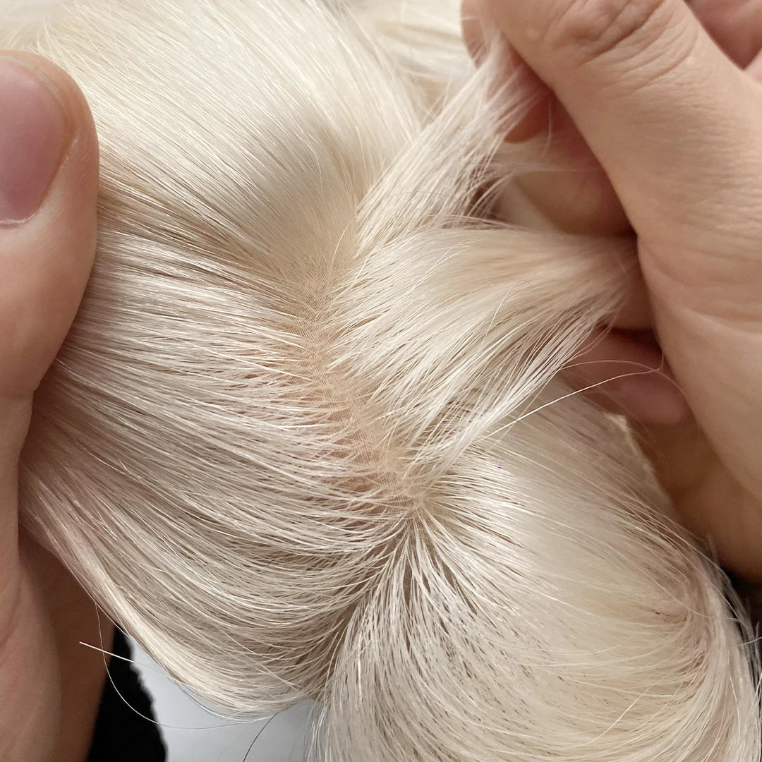Volumateur en Cheveux Naturels - Base en Soie : Intégration Invisible Doublement Lissée