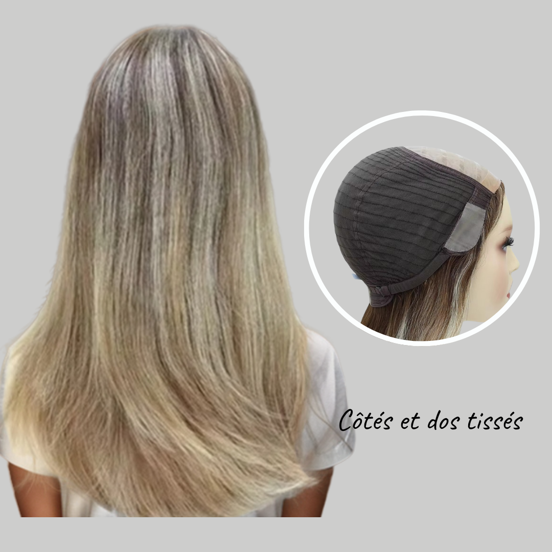 JW23-Perruque Cheveux Remy avec Base en Soie - Deux Longueurs Disponibles : 12.5" et 12"