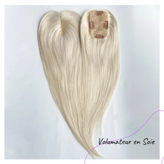 Volumateur en Cheveux Naturels - Base en Soie : Intégration Invisible Doublement Lissée