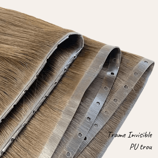 2024 top tendance: Extension de cheveux russes avec une trame double trou adhésive à l'aspect invisible