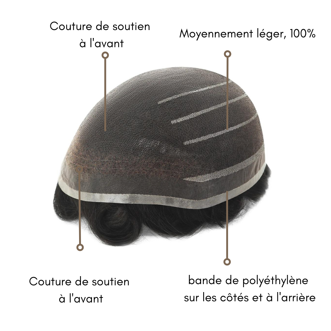 Complément Capillaire En Super Fine Dentelle Mono-Weldes Lace